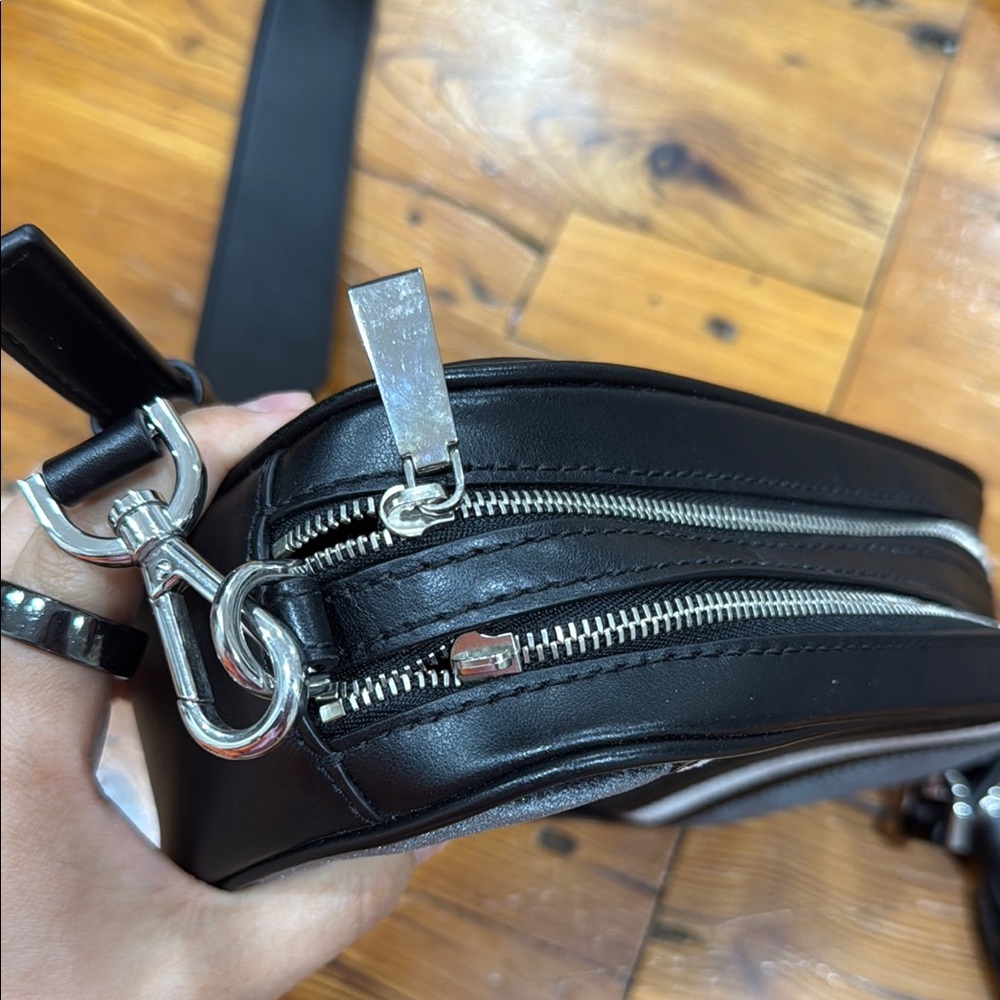 Michael Kors Black and Silver Camera Crossbody Bag - Picture 8 of 12